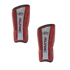 Espinillera cromada color rojo marca Runic