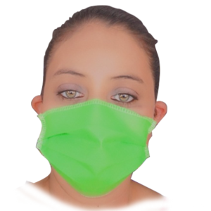 Mascarillas nacional tipo quirurgicas color verde de tejido fino en microfibra marca HS&S