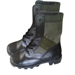 Botas Jungla, verde olivo (cuero liso y lona) marca HS&S