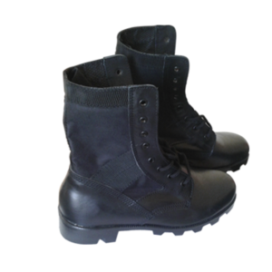 Botas Jungla, Negra (cuero liso y lona) marca HS&S