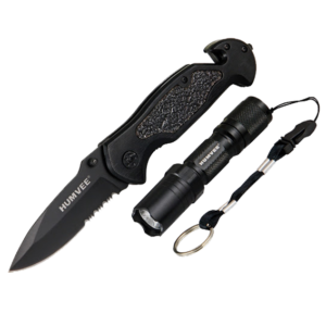 Combo cuchillo y linterna (Set de dos piezas) marca Humvee