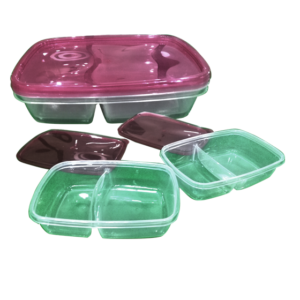 Set de recipientes para comida de dos piezas marca HS&S