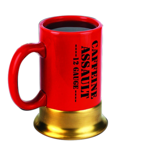 Taza con apariencia de casquillo de escopeta marca Caliber gourmet